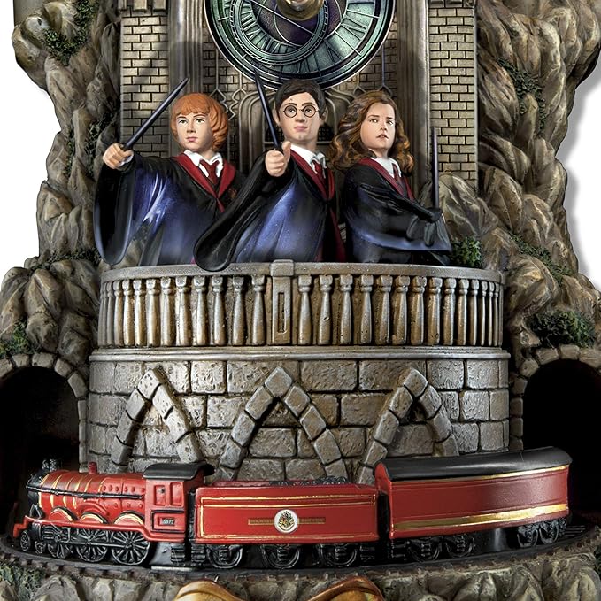 Relógio de parede Hp Hogwarts Bradford Exchange com luzes, música e movimento